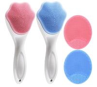 Lot de 4 brosses exfoliantes pour le visage, brosse douce pour le visage, brosse de nettoyage en silicone, exfoliant pour le visage, points noirs, acné, berceau, brosse de lavage du visage pour