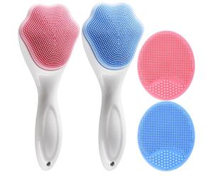 Lot de 4 brosses exfoliantes pour le visage, brosse douce pour le visage, brosse de nettoyage en silicone, exfoliant pour le visage, points noirs, acné, berceau, brosse de lavage du visage pour