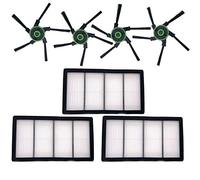 Lot de 4 brosses latérales et 3 filtres pour balayeuse iRobot Roomba S Series S9