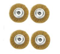 Lot de 4 brosses métalliques pour roue de 100 mm avec trou de 16 mm, brosse métallique ronde rotative pour enlever la peinture et nettoyer la rouille