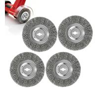 Lot de 4 brosses nettoyantes pour joints en acier inoxydable Einhell 100 mm | Idéal pour enlever les mauvaises herbes, la mousse et la saleté des joints de pavés, des trottoirs, des terrasses et des