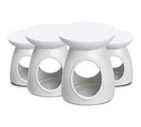 Lot de 4 brûleurs de cire brûleur de bougie basic coloris blanc -JUANIO- BLANC G