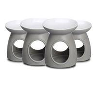 Lot de 4 brûleurs de cire brûleur de bougie basic coloris gris -JUANIO- Gris G