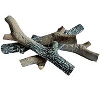 Lot de 4 bûches décoratives en céramique pour cheminée au bioéthanol ou au gaz, bûches en céramique résistantes à la chaleur