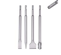 Lot de 4 burins SDS Plus, burins, burins à carrelage SDS Plus, burins, set de burins SdS, 1 burin pointu, 1 burin plat 20 mm, 1 burin plat 40 mm, 1 burin plat 40 mm, 1 burin de surface