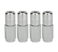 Lot de 4 buses de presse à graisse, embout buccal hydraulique à 4 mâchoires, embout hydraulique pour presse à graisse, filetage M10 x 1, embouts de pompe à graisse, en acier inoxydable chromé