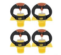 Lot de 4 buses d'irrigation goutte à goutte rotatives à 4 points, motif de pulvérisation circulaire, distribution uniforme de l'eau, plastique léger, pour jardins domestiques et agriculture à petite