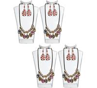 lot de 4 - Buste présentoir à bijoux, support pour colliers, présentoir à bijoux en plastique, support pour boucles d'oreilles, support pour bijoux, support pour chaînes pour bijouteries - magasins, p