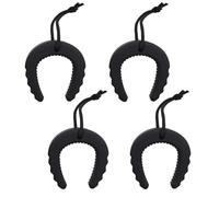 Lot de 4 butées de porte phosphorescentes avec cordes pour les forces de l'ordre, protection contre les pincements de porte pour la police, les services médicaux d'urgence (noir)