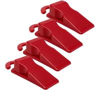 Lot de 4 butées de porte pour bas de porte, cale-porte en caoutchouc, joli butée de porte avec poignée, butée de porte robuste (rouge)
