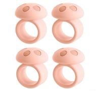 Lot de 4 butées en silicone pour poignée de porte, amortissement du bruit pour éviter les dommages causés par la poignée de porte et de mur (rose)
