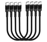 Lot de 4 câbles adaptateur USB C vers micro USB de type C tressé, OTG 480 Mbps, transfert de données USB C vers micro USB, compatible avec Galaxy S7 S6, J7, J3, MacBook Pro Air de 0,3 m