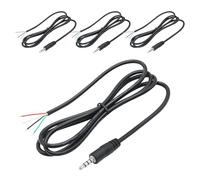 Lot de 4 câbles audio mâles 3,5 mm vers câble nu, 1 m/3 FT, TRRS 4 pôles 1/8" 3,5 mm mâle 3,5 mm Câble audio stéréo de rechange pour prise jack casque microphone câble audio réparation