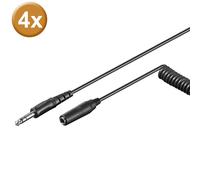 Lot de 4 câbles jack stéréo spiralés Rallonge vidéo audio mâle 6,35 mm femelle noir