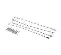 Lot de 4 câbles de retenue de porte d'armoire en acier inoxydable avec revêtement en nylon - Limiteur de charnière modifiable pour arrêt de corde en acier inoxydable 304, longueur 200 mm