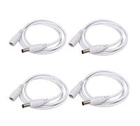 Lot de 4 câbles d'extension CC avec connecteurs mâles vers femelles 5,5 mm x 2,5 mm Blanc 5,5 mm x 2,5 mm