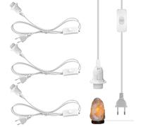 Lot de 4 câbles E14 avec interrupteur et prise européenne, douille de lampe E14 avec câble de 3,5 m, interrupteur à vis, adaptateur de prise, support de lampe pour cuisine, bureau, salon, chambre