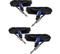 Soundlab Lot de 4 Câbles Jack 6,35mm / Speakon mâle 10 m pour enceintes