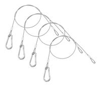 Lot de 4 câbles métalliques de sécurité, 50 cm x 1,5 mm, avec œillets, câble métallique réglable, suspension en acier inoxydable, câble de sécurité, anti-vol, 50 cm x 1,5 mm