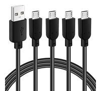Lot de 4 câbles micro USB de 1,5 m, charge rapide et synchronisation 2,4 A, câble USB 2.0 A vers micro B à 5 broches, compatible avec Samsung Galaxy S7 S6 Edge, Note 5 4, Sony, PS4, Kindle, Fire TV et