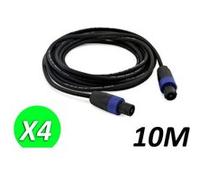 lot de 4 câbles speakon mâle / mâle 10 m pour enceintes soundlab go38zg