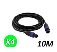 Lot de 4 Câbles Speakon mâle / mâle 10 m pour enceintes SOUNDLAB GO38ZG