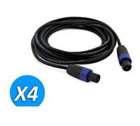 lot de 4 câbles speakon mâle / mâle 5m pour enceintes soundlab go38ze