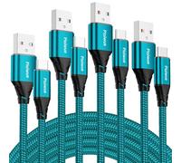 Lot de 4 câbles USB C - 0,5 m + 1 m + 2 m + 3 m - 3,1 A - Câble de charge rapide USB C - En nylon - Pour Samsung Galaxy S23 S22 S21 S20 Note 10 Huawei P9 Pixel 7/6 Switch PS5 15 Pro Max, etc