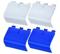 Lot de 4 cache-batterie pour manette Xbox Core - Couvercle de porte arrière de rechange pour Xbox Series X et manette sans fil - Pièce de réparation pour télécommande Xbox Série S - Bleu + Blanc