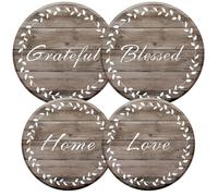 Lot de 4 cache-brûleurs élégants pour cuisinière, plaque à bois et métal Gratitudes pour étendre l'espace sur la cuisinière, cache-brûleurs pour cuisinière électrique