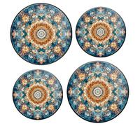 Lot de 4 cache-brûleurs pour cuisinière électrique, accessoires de cuisinière, ronds symétriques en forme de fleur de style mandala, pour élargir l'espace sur la cuisinière
