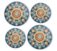Lot de 4 cache-brûleurs pour cuisinière électrique, accessoires de cuisinière, ronds symétriques en forme de fleur de style mandala, pour élargir l'espace sur la cuisinière