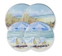 Lot de 4 cache-brûleurs pour cuisinière électrique « Seaside Retreat » ©Jane Slivka