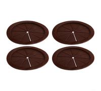 Lot de 4 cache-câbles pour la gestion des fils de bureau - Cache-trous ronds en PVC adaptés aux ouvertures de bureau standard pour garder l'espace de travail bien rangé (café, 80 mm)