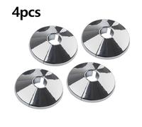 Lot de 4 cache-colliers de radiateur chromés de 15 mm, finition en plastique galvanisé pour tuyaux de chauffage et raccords au sol, convient pour 14 à 16 mm de diamètre, installation facile à clipser