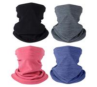 Lot de 4 cache-cou d'hiver pour homme et femme, cache-cou en polaire coupe-vent pour le ski, la course à pied, le cyclisme, 4 pièces de couleurs mélangées, Taille unique