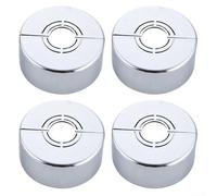 Lot de 4 cache-joints de douche décoratifs réglables avec bride d'angle pour robinet de salle de bain (argent)