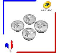 Lot de 4 cache moyeu centre de roue Citroën gris 60mm MS47 FR