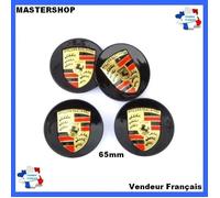 lot de 4 cache moyeu Porsche 65mm noir centre de roues Porsche 65mm - Mastershop - Vendeur FR