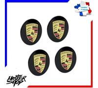 Lot de 4 cache moyeu porsche noir 65mm - MasterShop®