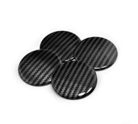Lot de 4 cache-moyeux autocollants double face en fibre de carbone à rayures de 50 mm
