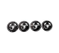 Lot de 4 cache-moyeux autocollants pour Fiat Abarth Scorpion en alliage d'aluminium (noir et blanc)