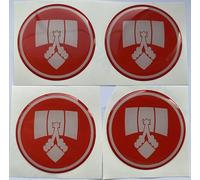 Lot de 4 cache-moyeux autocollants pour roue de voiture Rover Sd1 Metro 214 Classic Rouge/gris 50 mm