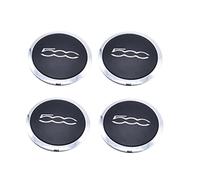 Lot de 4 cache-moyeux avec bord chromé pour Fiat 500 51884863