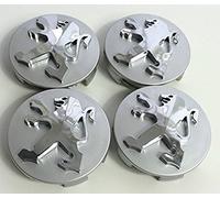Lot de 4 cache-moyeux de haute qualité en alliage pour Peugeot 106 107 206 207 306 307 506 507 108 208 308 Gris 60 mm