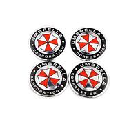 Lot de 4 cache-moyeux de roue - Autocollants de protection pour parapluie (noir et blanc)
