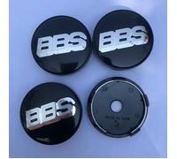Lot de 4 cache-moyeux de roue BBS en alliage 60 mm Noir/argent~9691