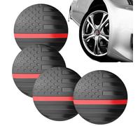 Lot de 4 cache-moyeux de roue en pour voiture, accessoire de protection antirouille de style patriotique pour caravane, mini