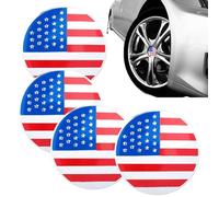 Lot de 4 cache-moyeux de roue en pour voiture, accessoire de protection antirouille de style patriotique pour caravane, mini