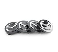 Lot de 4 cache-moyeux pour Mazda 60 mm - Accessoires de voiture - Noir